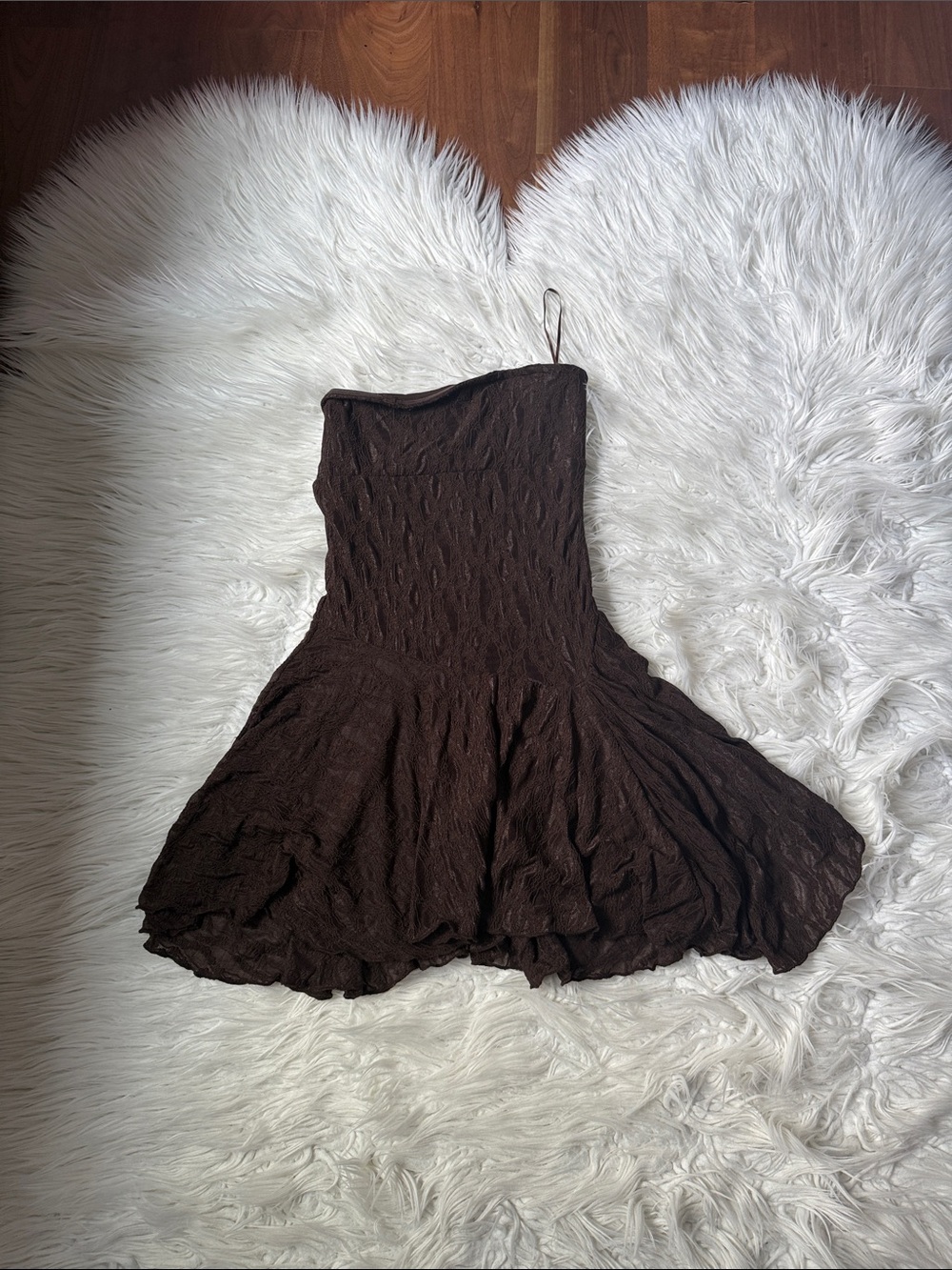 Edikted XS Brown Flared Dress